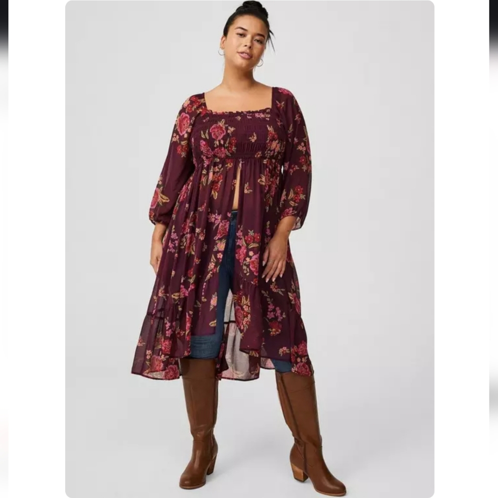 Torrid Chiffon Smocked Tunic